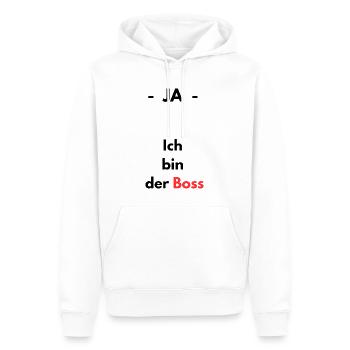 Ja - ich bin der Boss - Männer Premium Bio Hoodie - Weiß - Vorne - Nico (187cm)