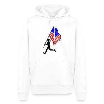 Fahnenträgerin USA Frau Harlopen - Männer Premium Bio Hoodie - Weiß - Vorne - Nico (187cm)