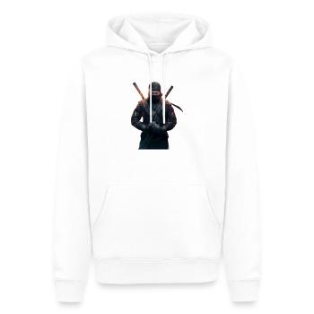 Ninja avec des épées - Sweat à capuche Premium bio Homme - blanc - Devant - Nico (187cm)