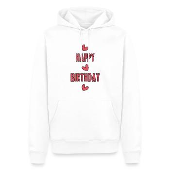 ALLES GUTE ZUM GEBURTSTAG. ALLES GUTE ZUM GEBURTSTAG. JAHRESTAG. - Männer Premium Bio Hoodie - Weiß - Vorne - Nico (187cm)