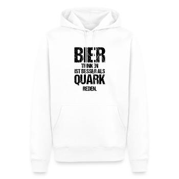 Bier Trinken Ist Besser Als Quark Reden Geschenk - Männer Premium Bio Hoodie - Weiß - Vorne - Nico (187cm)