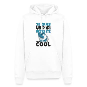 Papy retraité cool cadeau drôle grand-père - Sweat à capuche Premium bio Homme - blanc - Devant - Nico (187cm)