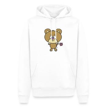 Teddybär - Männer Premium Bio Hoodie - Weiß - Vorne - Nico (187cm)