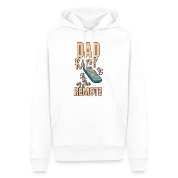 Dad King Of The Remote 4 - Männer Premium Bio Hoodie - Weiß - Vorne - Nico (187cm)