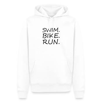 Triathlon Natation Course à pied Sports de cyclisme - Sweat à capuche Premium bio Homme - blanc - Devant - Nico (187cm)