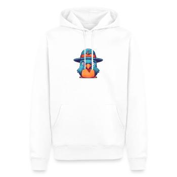 Oiseau au chapeau - Sweat à capuche Premium bio Homme - blanc - Devant - Nico (187cm)