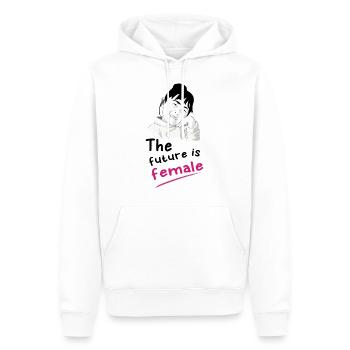 Jolie fille ludique (pouvoir de la femme, féminisme, 8 mars) - Sweat à capuche Premium bio Homme - blanc - Devant - Nico (187cm)