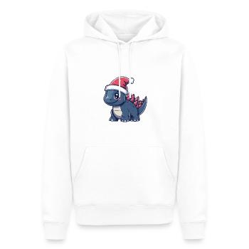 Dinosaure Stegosaurus Noël Mignon - Sweat à capuche Premium bio Homme - blanc - Devant - Nico (187cm)
