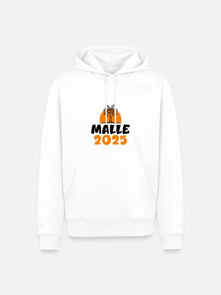 Malle 2025 - Männer Premium Bio Hoodie - Weiß