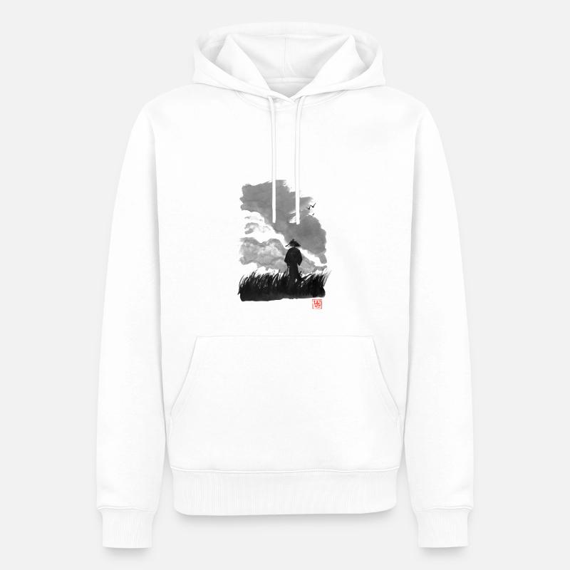 walking samurai - Sweat à capuche Premium bio Homme - blanc
