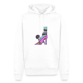 Disko Stöckelschuhe - Männer Premium Bio Hoodie - Weiß - Vorne - Nico (187cm)