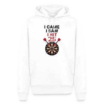 Darts Humour Score 25 - I came i saw i hit 25 - Men’s Premium Organic Hoodie - white - Front - Nico (187cm)