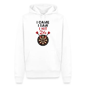 Darts Humor Punktzahl 24 - Männer Premium Bio Hoodie - Weiß - Vorne - Nico (187cm)