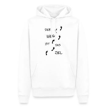 Der Weg ist das Ziel - Männer Premium Bio Hoodie - Weiß - Vorne - Nico (187cm)
