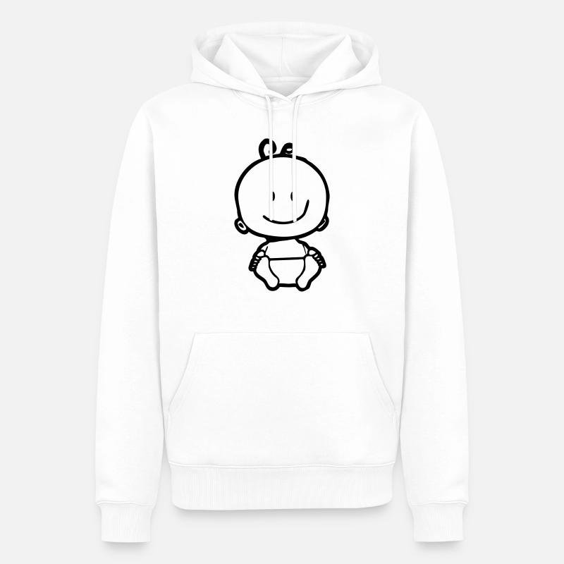 Pictogramme de Bébé - Sweat à capuche Premium bio Homme - blanc