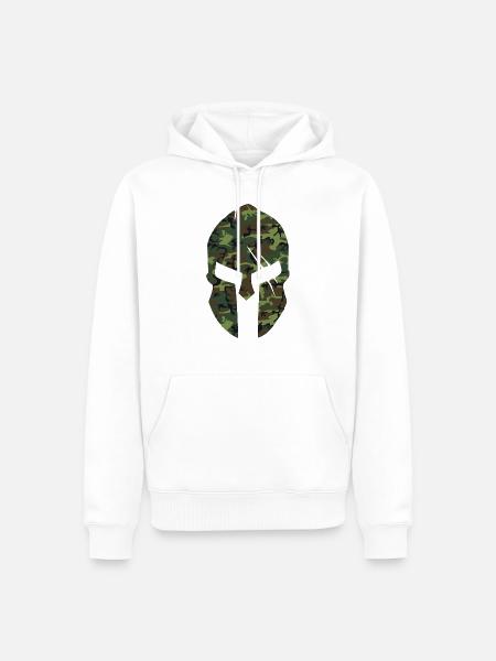 spartan helmet camouflage - Männer Premium Bio Hoodie - Weiß