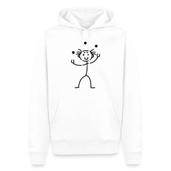 Strichmännchen - jonglieren - Männer Premium Bio Hoodie - Weiß - Vorne - Nico (187cm)
