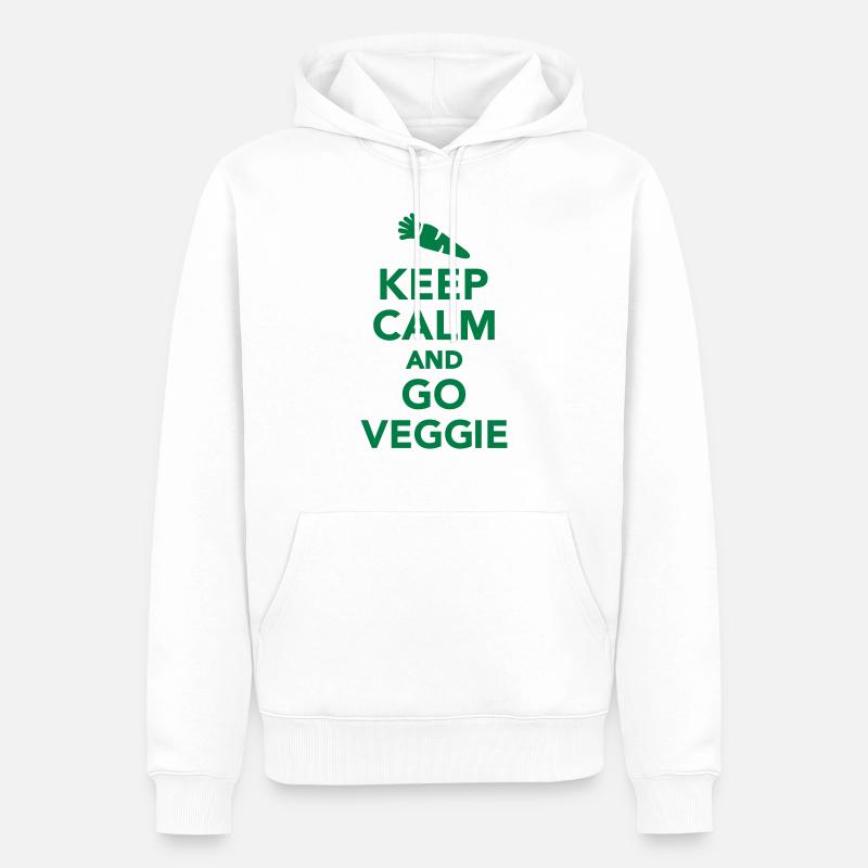 Keep calm and go Veggie - Sweat à capuche Premium bio Homme - blanc
