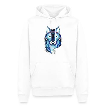 Wolf - Sweat à capuche Premium bio Homme - blanc - Devant - Nico (187cm)