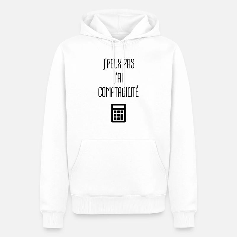 comptable / comptabilité / compter / chiffre - Sweat à capuche Premium bio Homme - blanc