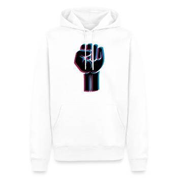 Rebellen Faust 3D - Männer Premium Bio Hoodie - Weiß - Vorne - Nico (187cm)