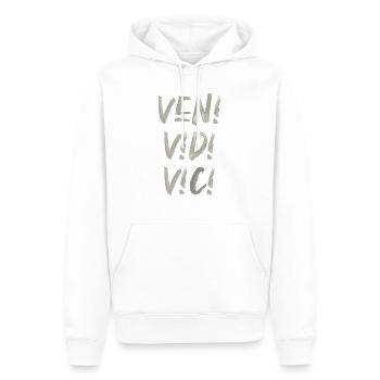 veni vedi vici latin succès César réussi - Sweat à capuche Premium bio Homme - blanc - Devant - Nico (187cm)