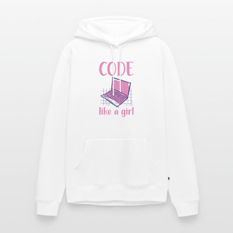 Code Like A Girl Programming Coder Computer Geek D Männer Premium Bio Hoodie