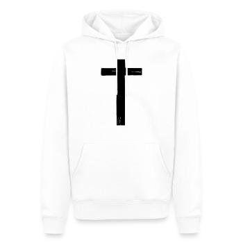 Croix chrétienne Confiance en Dieu Vecteur Jésus - Sweat à capuche Premium bio Homme - blanc - Devant - Nico (187cm)