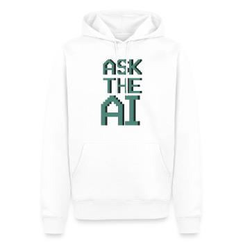 Fragen Sie die KI - Männer Premium Bio Hoodie - Weiß - Vorne - Nico (187cm)
