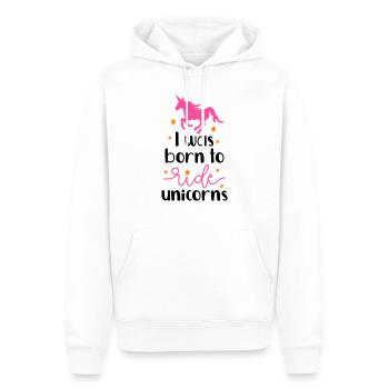 Ich wurde geboren, um Einhorn zu reiten - Männer Premium Bio Hoodie - Weiß - Vorne - Nico (187cm)