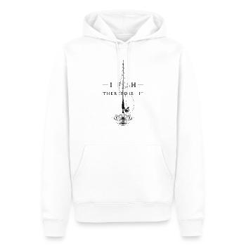 Elegante, minimalistische Angelrute und Philosophie-T-Shirt - Männer Premium Bio Hoodie - Weiß - Vorne - Nico (187cm)