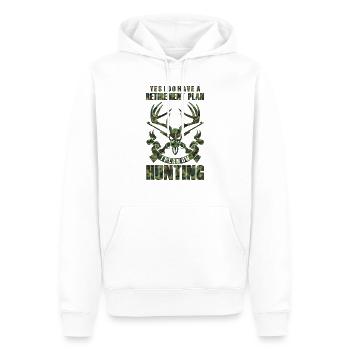Chasse, gibier, chasse, nature, chasseur, faune animale - Sweat à capuche Premium bio Homme - blanc - Devant - Nico (187cm)