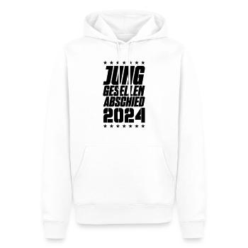 Enterrement de vie de garçon - Sweat à capuche Premium bio Homme - blanc - Devant - Nico (187cm)