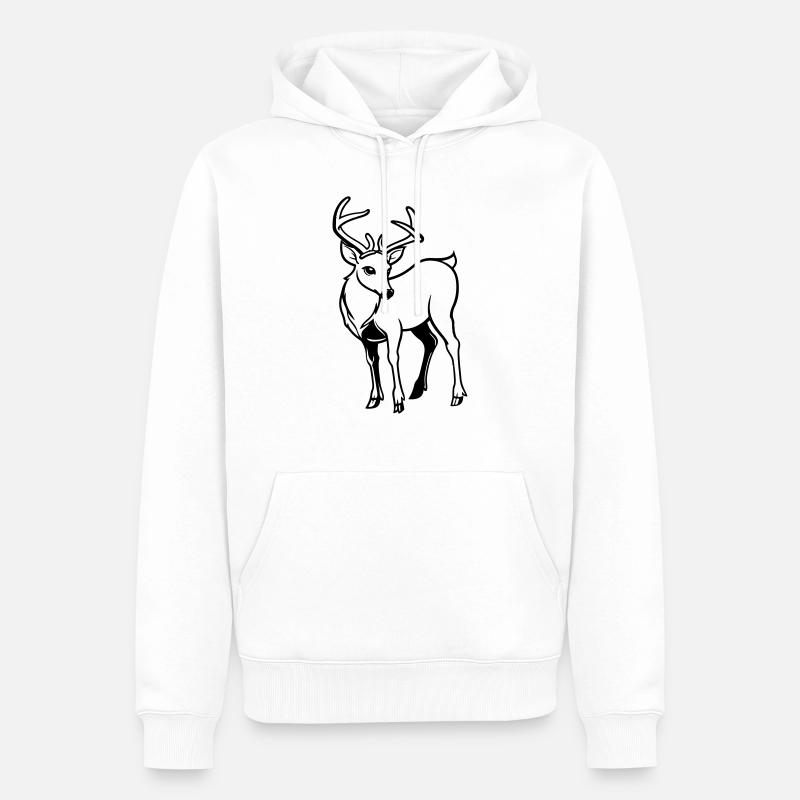 reh hirsch comic - Männer Premium Bio Hoodie - Weiß