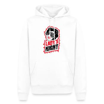 Ladies Night Fun Retro DJ Woman Face Girls Evening - Men’s Premium Organic Hoodie - white - Front - Nico (187cm)