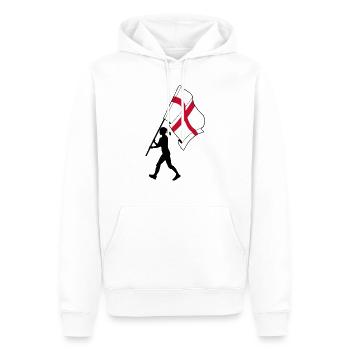 Drapeau Angleterre femme marchant - Sweat à capuche Premium bio Homme - blanc - Devant - Nico (187cm)