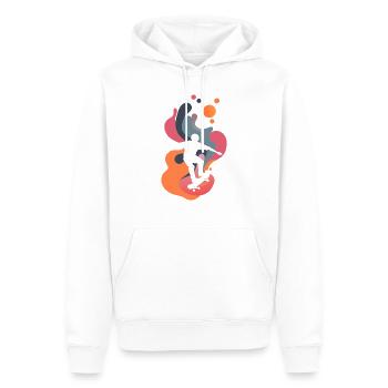 Longboard Skate Skateboard - Men’s Premium Organic Hoodie - white - Front - Nico (187cm)