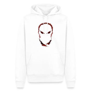 MASQUE FROID - Sweat à capuche Premium bio Homme - blanc - Devant - Nico (187cm)