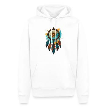 Attrape-rêves - Sweat à capuche Premium bio Homme - blanc - Devant - Nico (187cm)
