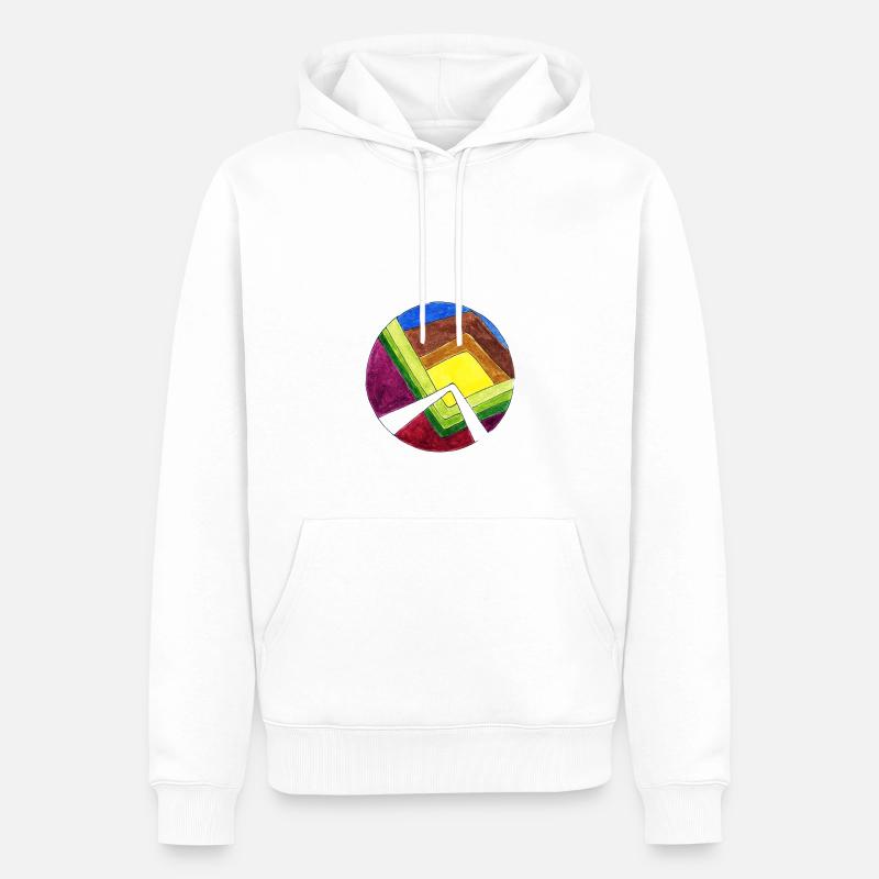 Cosmogramme « GLOBALCHANGE » de Gudrun Kargl - Sweat à capuche Premium bio Homme - blanc