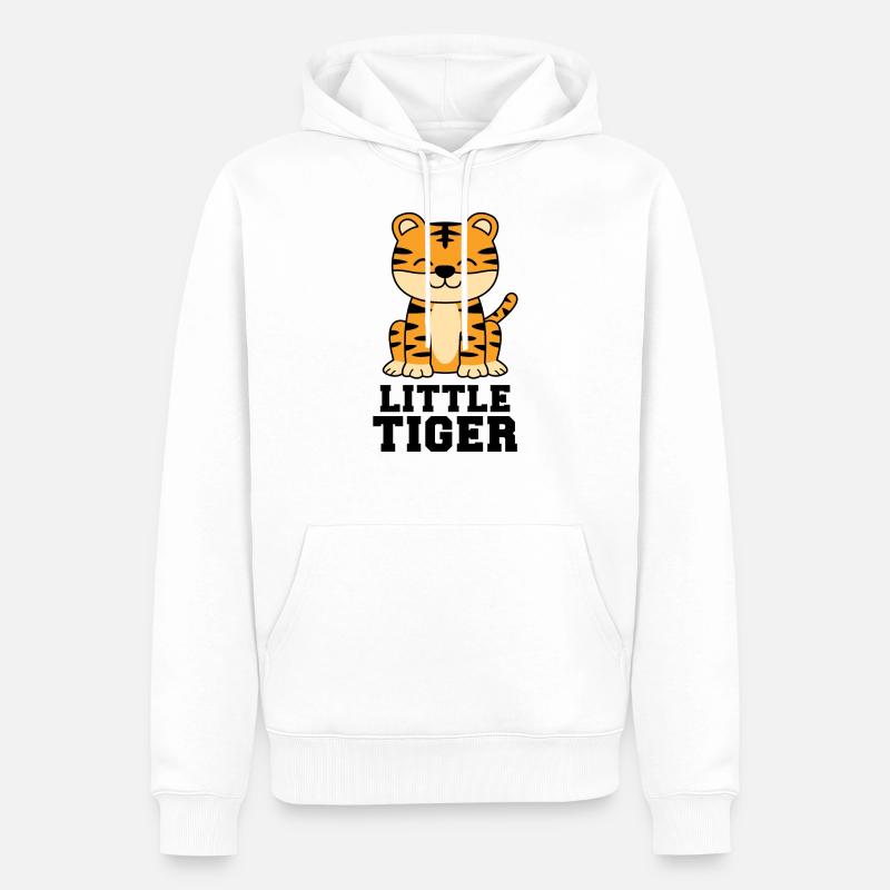 LITTE TIGER - Männer Premium Bio Hoodie - Weiß