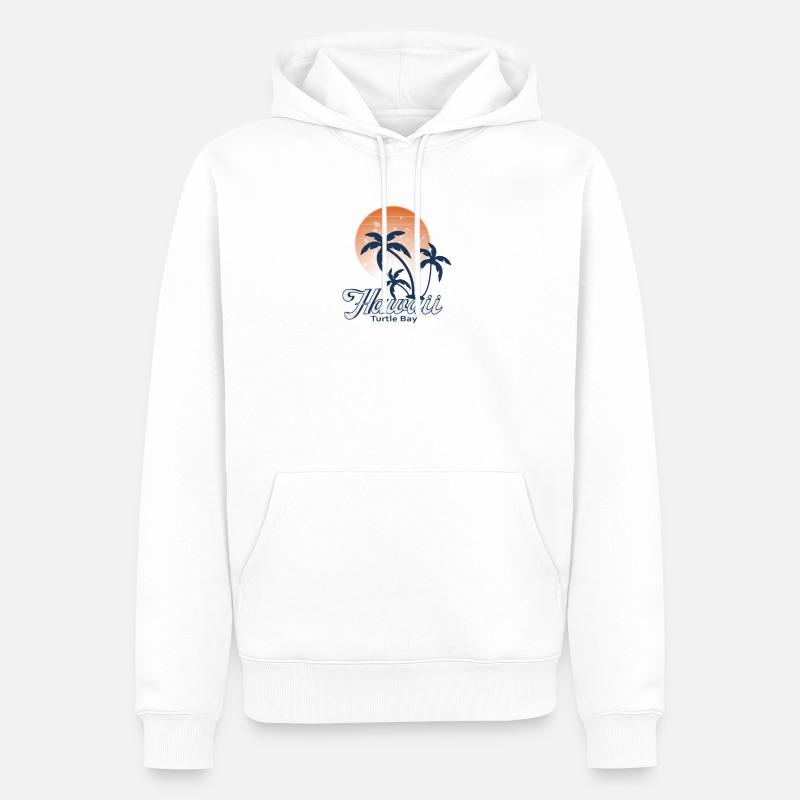 Hawaii Turtle Bay - Sweat à capuche Premium bio Homme - blanc
