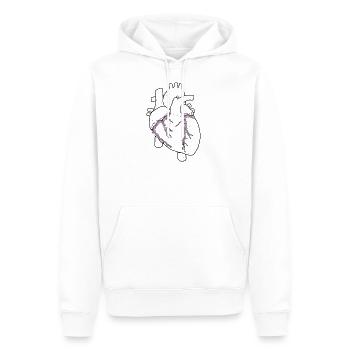 Herz - Männer Premium Bio Hoodie - Weiß - Vorne - Nico (187cm)