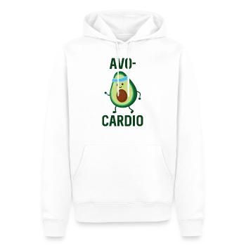 Avocardio - Men’s Premium Organic Hoodie - white - Front - Nico (187cm)