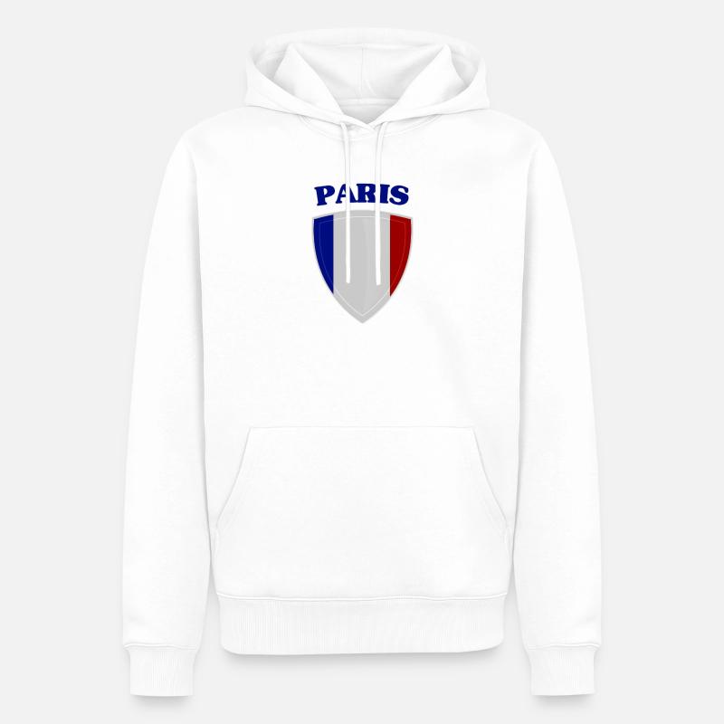 Paris (Paris) - Sweat à capuche Premium bio Homme - blanc