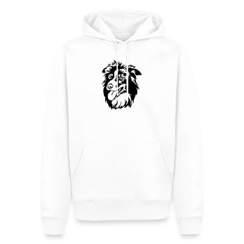 Border Collie Kopf - Männer Premium Bio Hoodie - Weiß - Vorne - Nico (187cm)