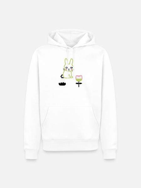Happy Lunar New Year of the Rabbit - Männer Premium Bio Hoodie - Weiß