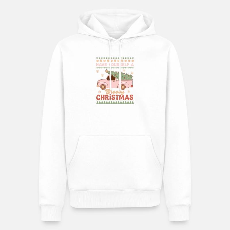 Pull de Noël moche - Sweat à capuche Premium bio Homme - blanc