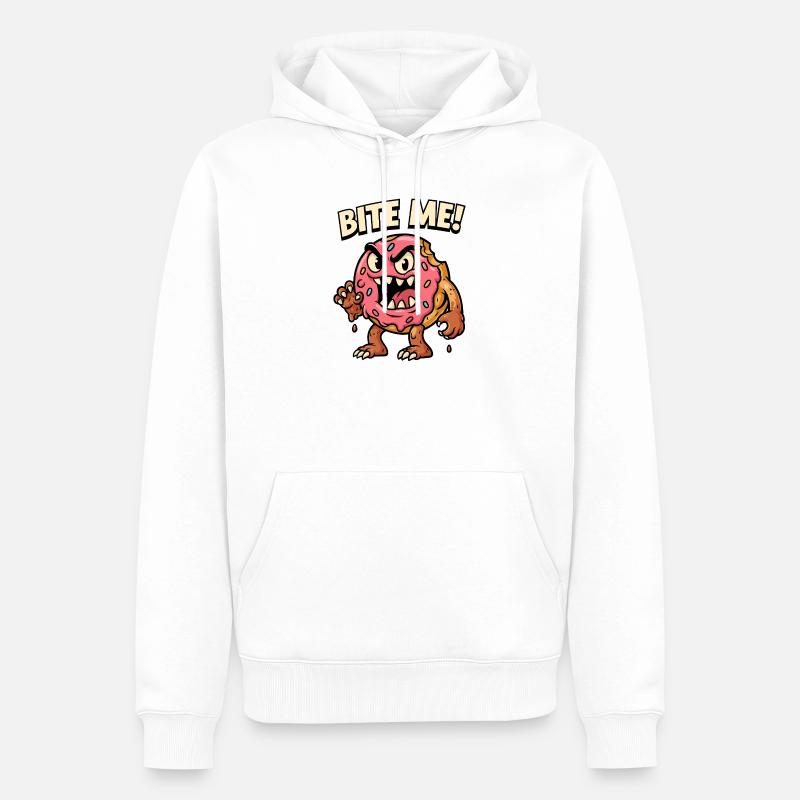 Illustration de monstre de beignet vif - Sweat à capuche Premium bio Homme - blanc