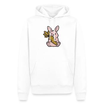 Süßer Hase mit Karotte Möhre Comic - Männer Premium Bio Hoodie - Weiß - Vorne - Nico (187cm)